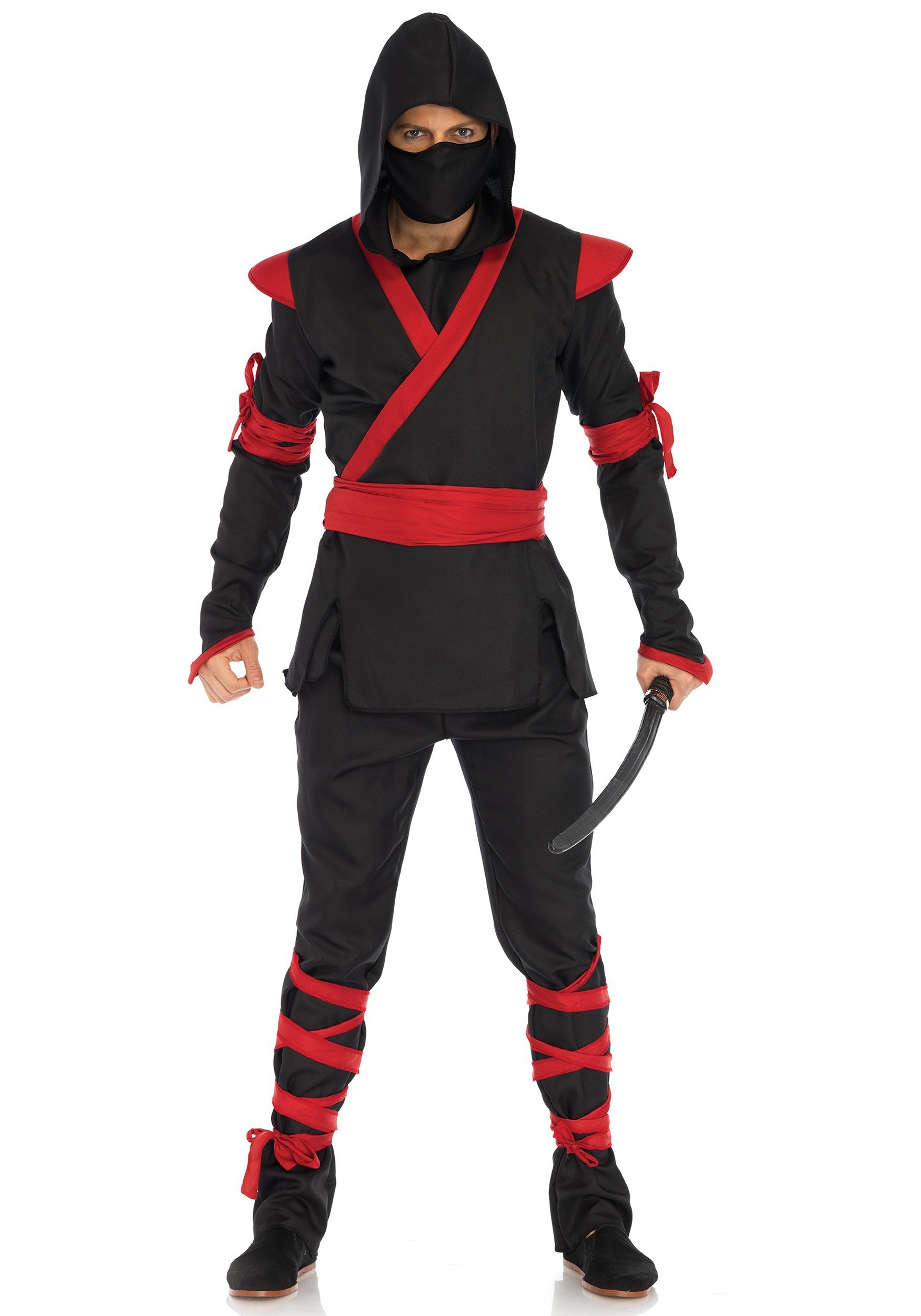 Photos - Fancy Dress MKW Leg Avenue Men's Ninja Costume Black/Red LE85653 
