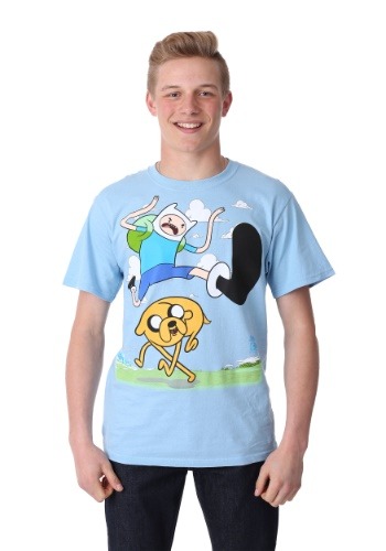 Adventure Time Finn Kick Jump Mens T-Shirt