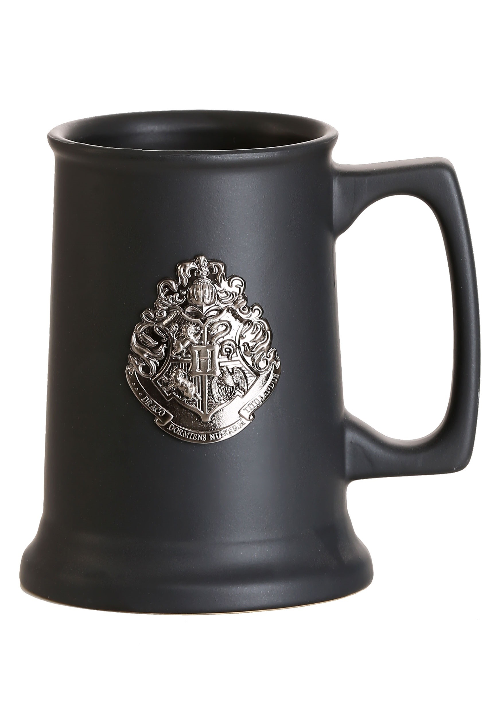 Harry Potter Black Cauldron Ceramic Soup Mug with Spoon and Set of 4 Collectible Crest Buttons 
