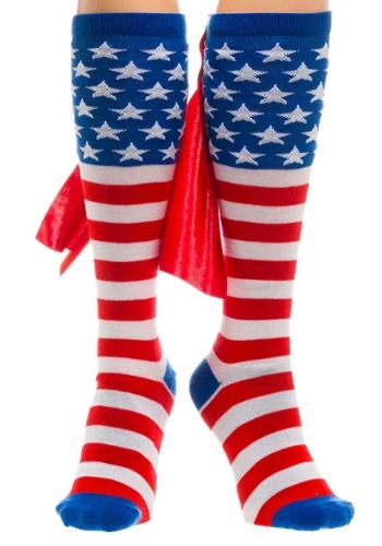 American Flag Knee High Cape Socks1