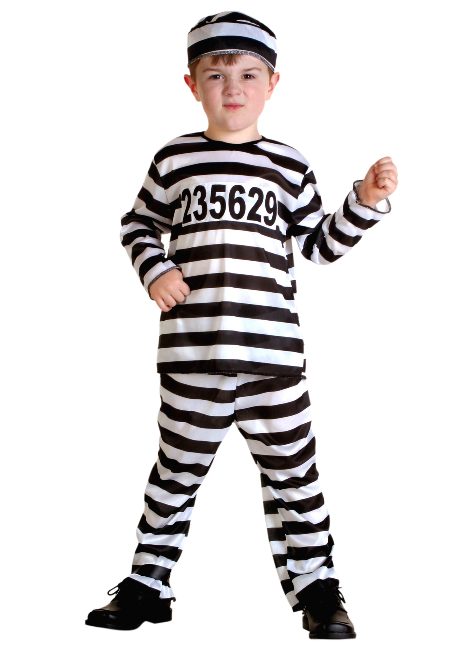 Striped Prisoner Costume for Toddlers | Jailbird Costume for Kids