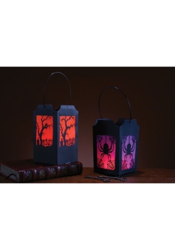 Decorative Pop-Open Purple and Orange Lantern Set