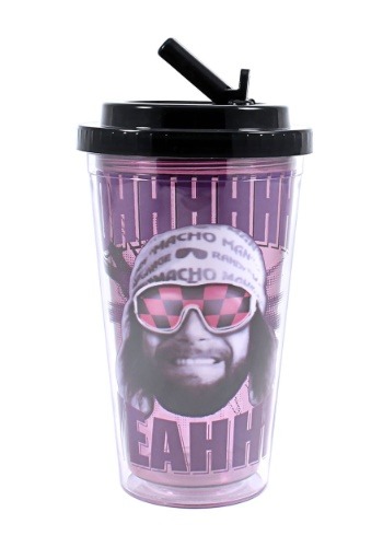 Macho Man 16 oz Flip Straw Cold Cup