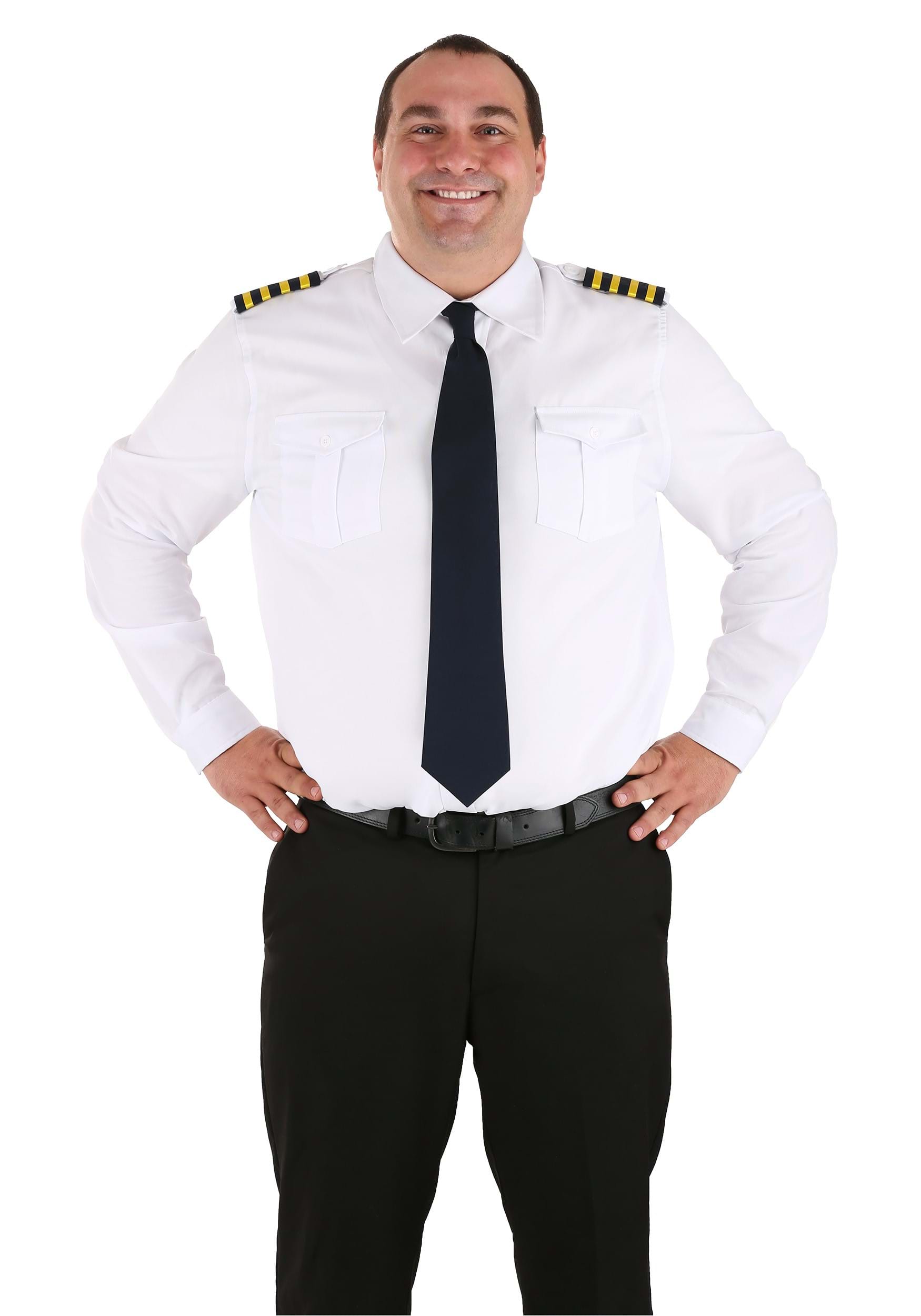 Plus Size Airline Pilot Adult Costume Shirt