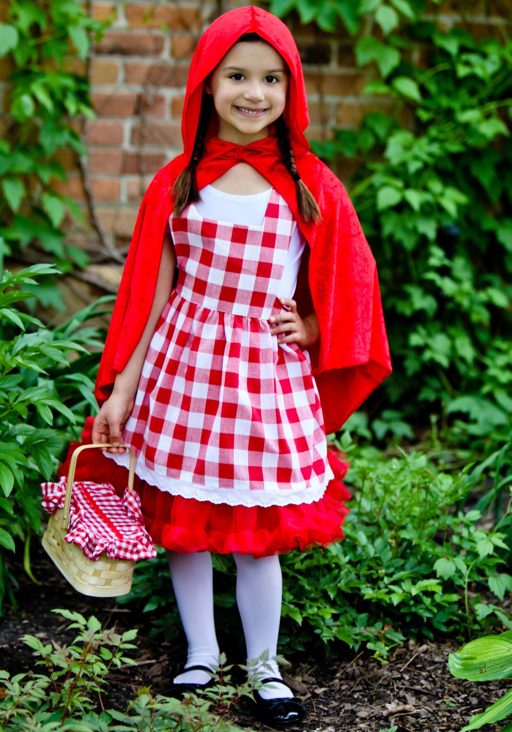 Red　Tutu　Little　Kids　Hood　Riding　Costume