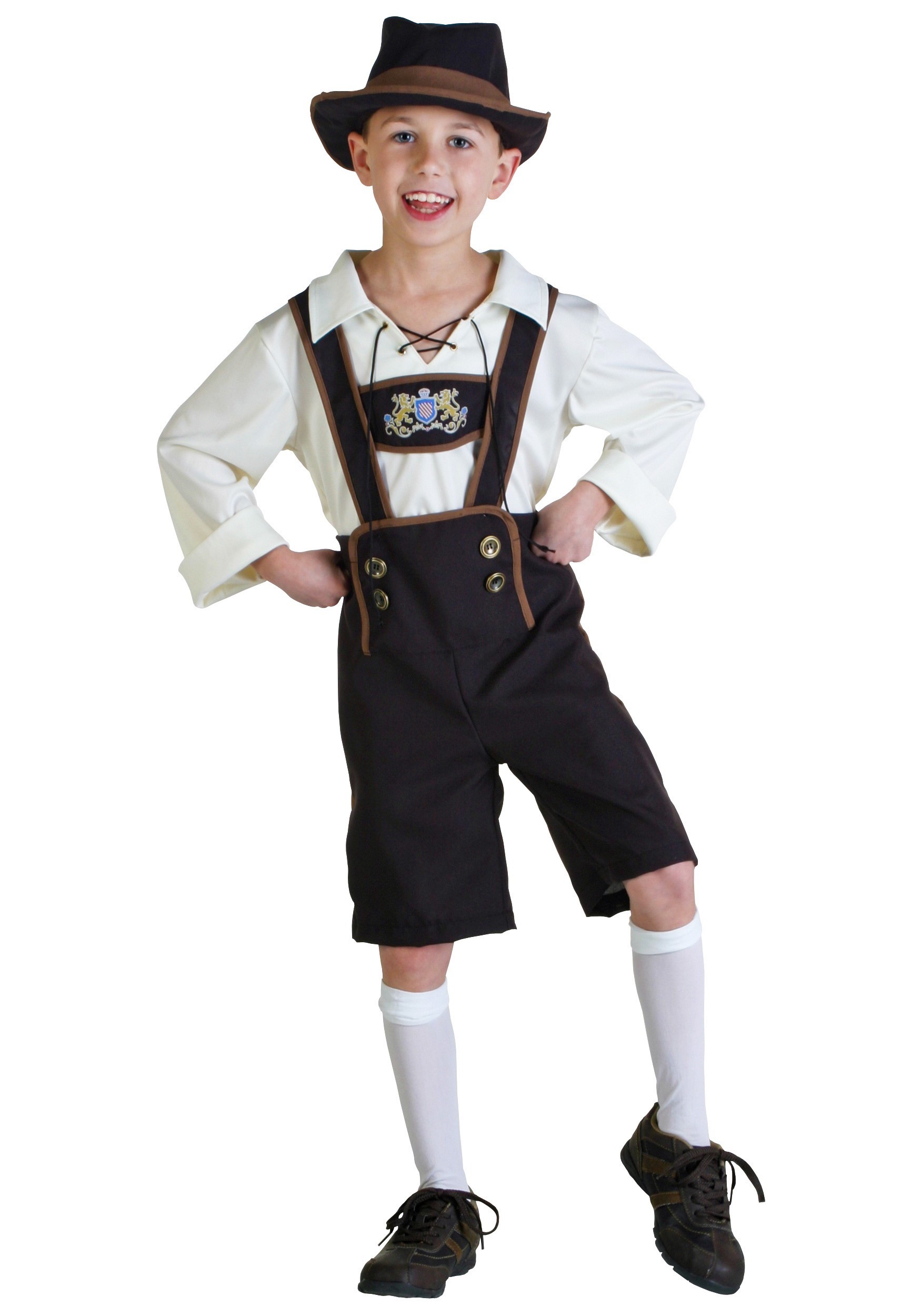 Photos - Fancy Dress FUN Costumes German Lederhosen Costume for Boys Brown FUN1073