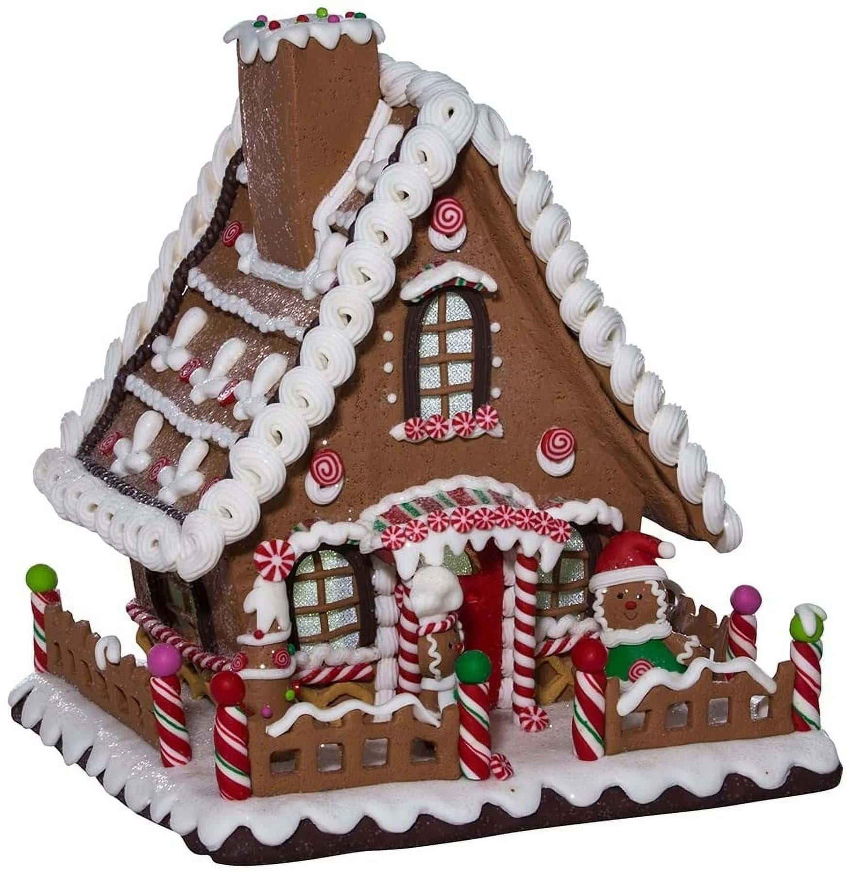 LED Light Up Claydough Gingerbread House Tablepiece