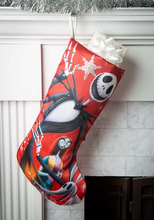 19" Nightmare Before Christmas Jack & Sally Satin Stocking