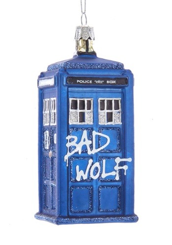 4.25" Doctor Who Bad Wolf Tardis Glass Ornament