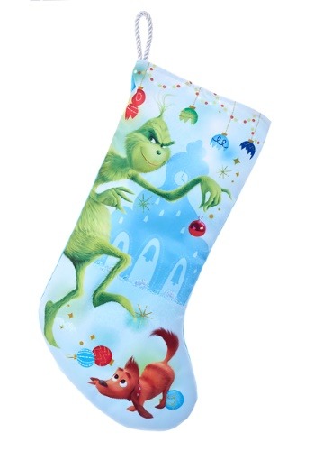 19" Naughty Grinch W/ Glitter Satin Christmas Stocking