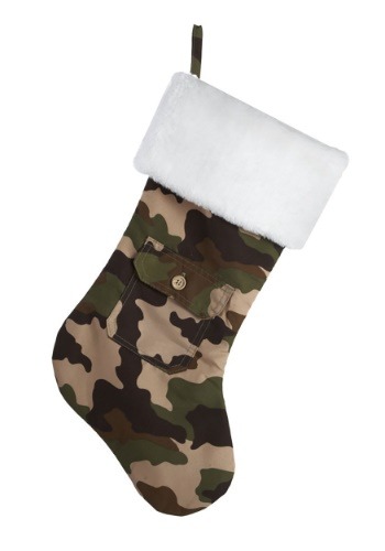 18.5" Camouflage Faux Fur Cuff Christmas Stocking