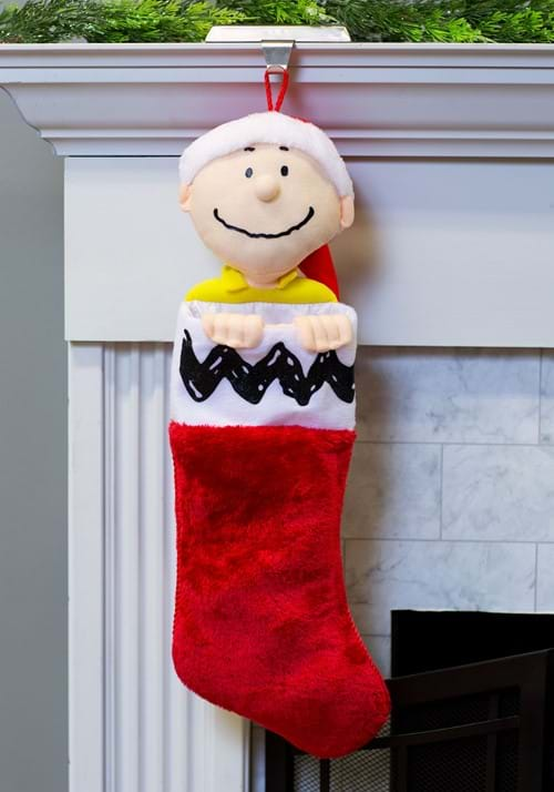 21 Plush Head Christmas Stocking Charlie Brown