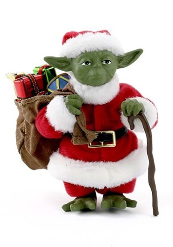 5" Fabriche Santa Yoda Christmas Tablepiece Decor