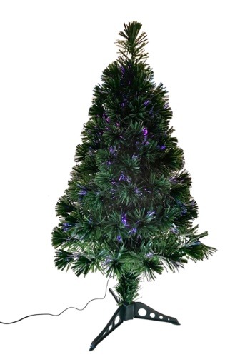 36" Fiberoptic Green Multicolor Led Tree