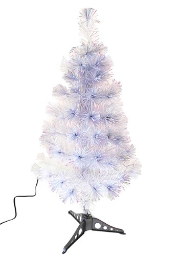 36" Fiberoptic White Multicolor Led Tree