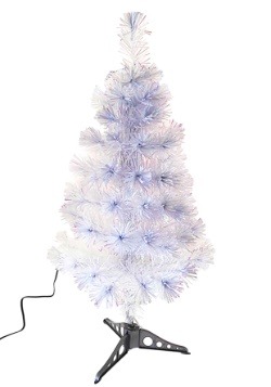 36" Fiberoptic White Multicolor LED Tree