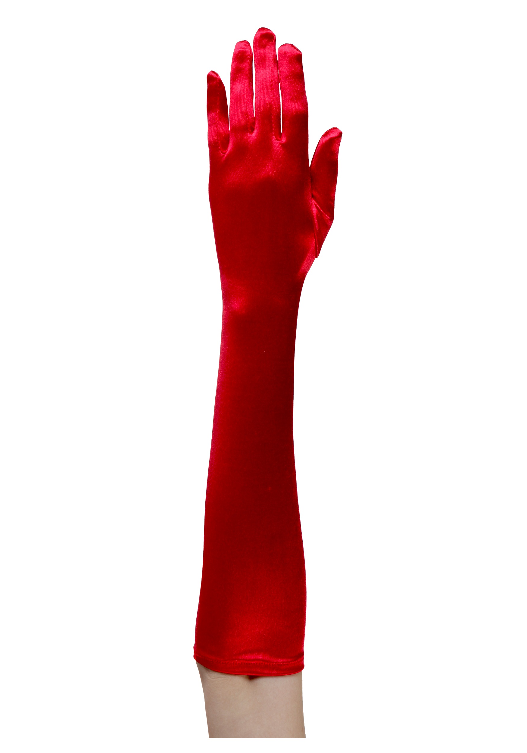 Red Elbow Length Gloves | Long Red Gloves | Halloween Accessories