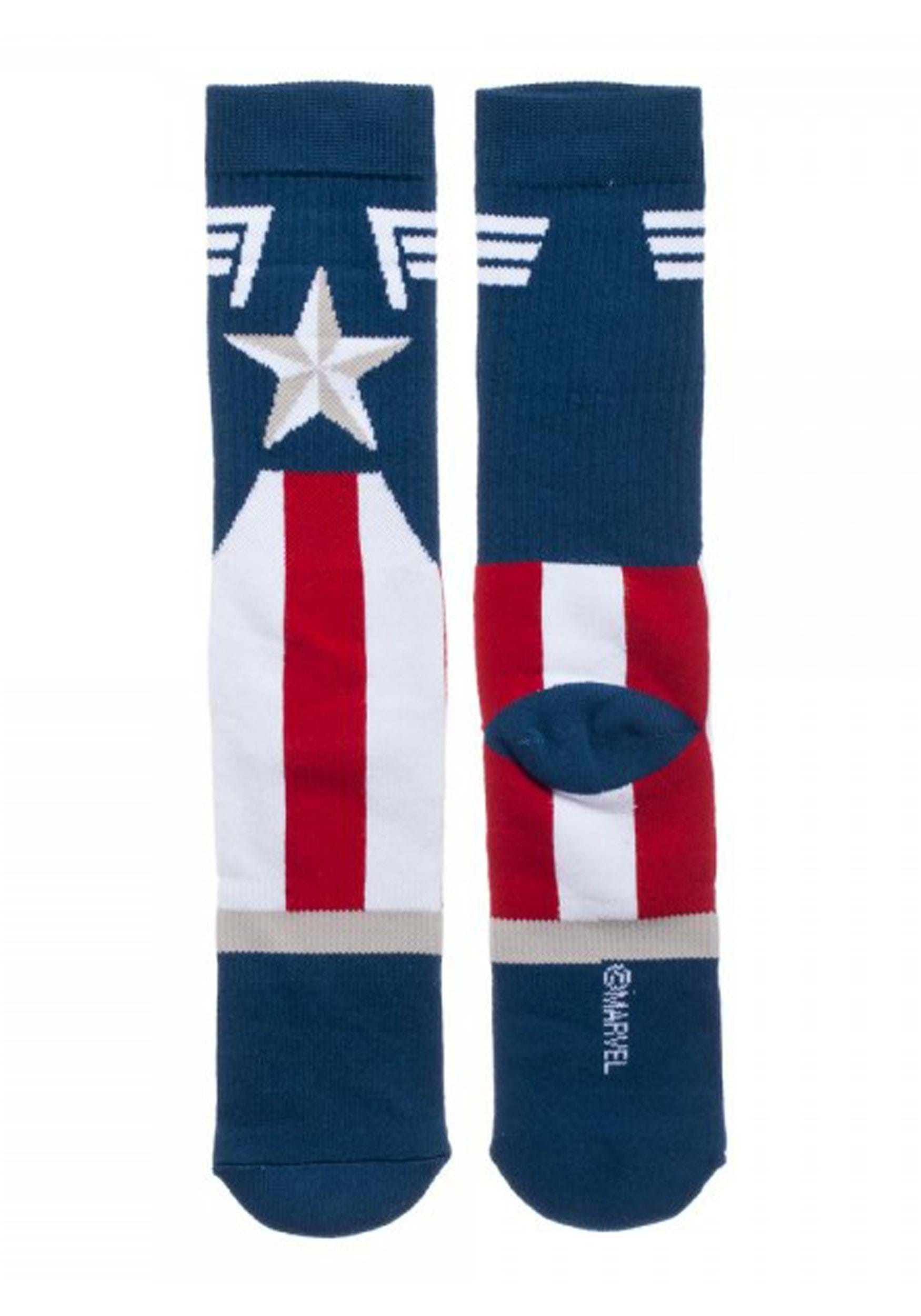 Adult Marvel Captain America Suit Up Crew Socks