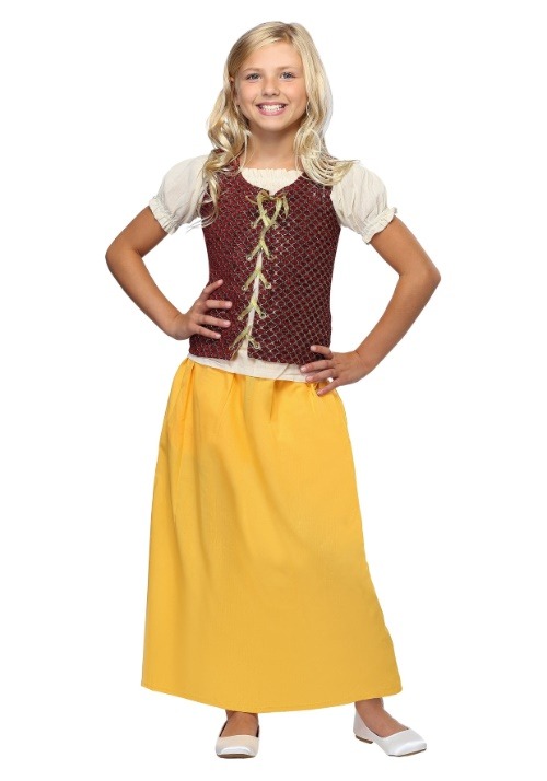 Red Peasant Dress For Girls