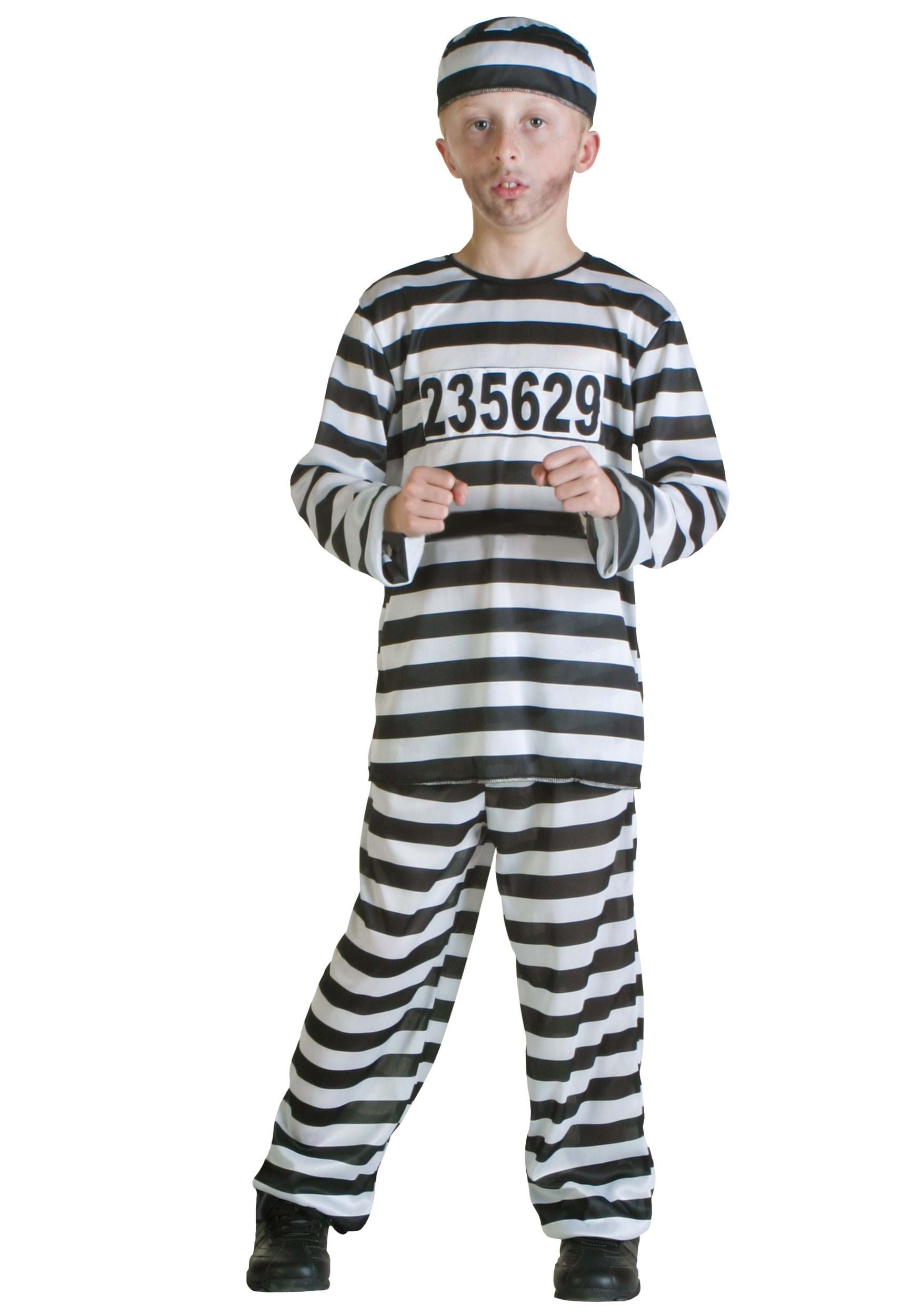 Photos - Fancy Dress FUN Costumes Prisoner Boys Costume Black/White FUN1534