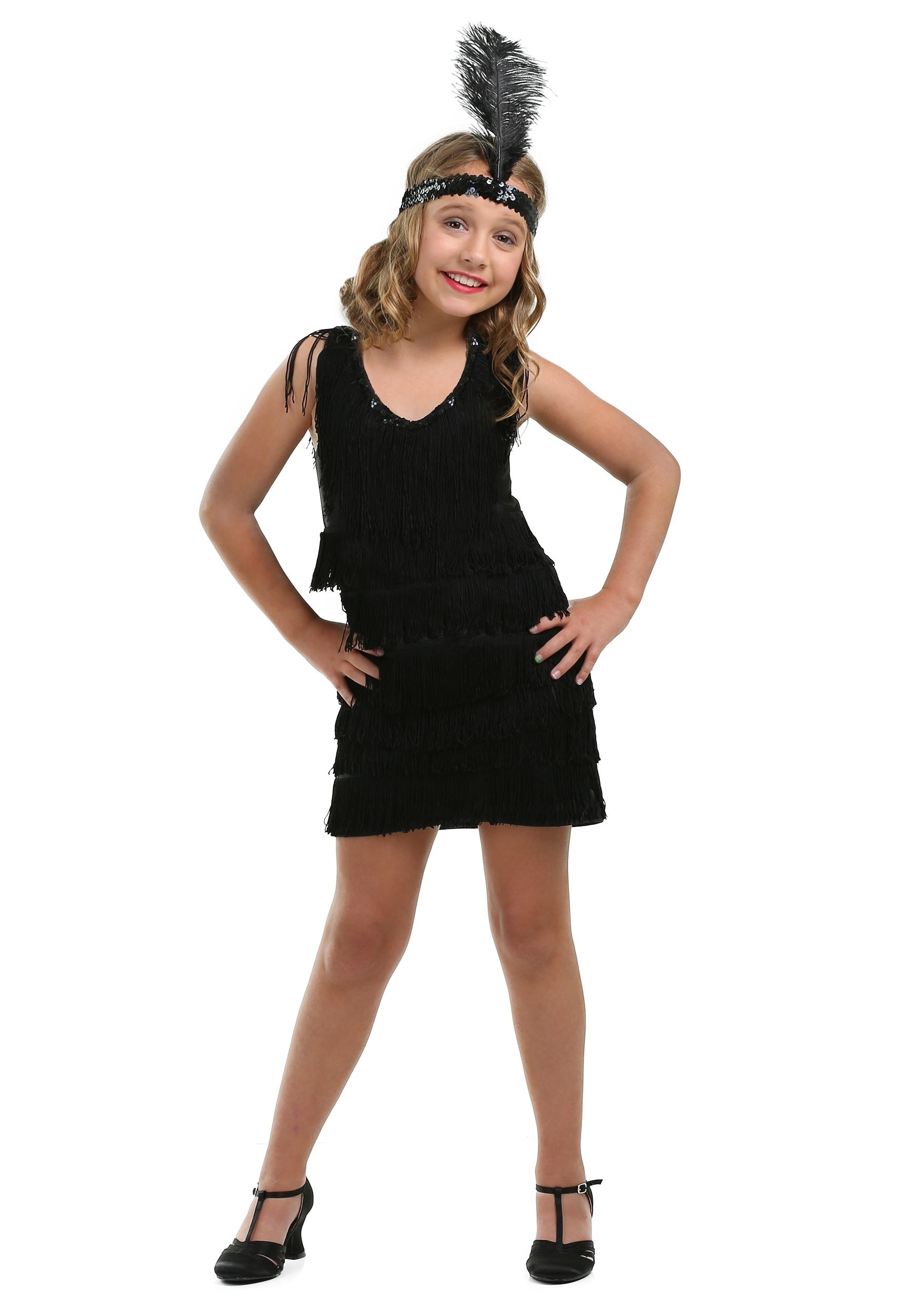 Black Fringe Child Flapper Costume