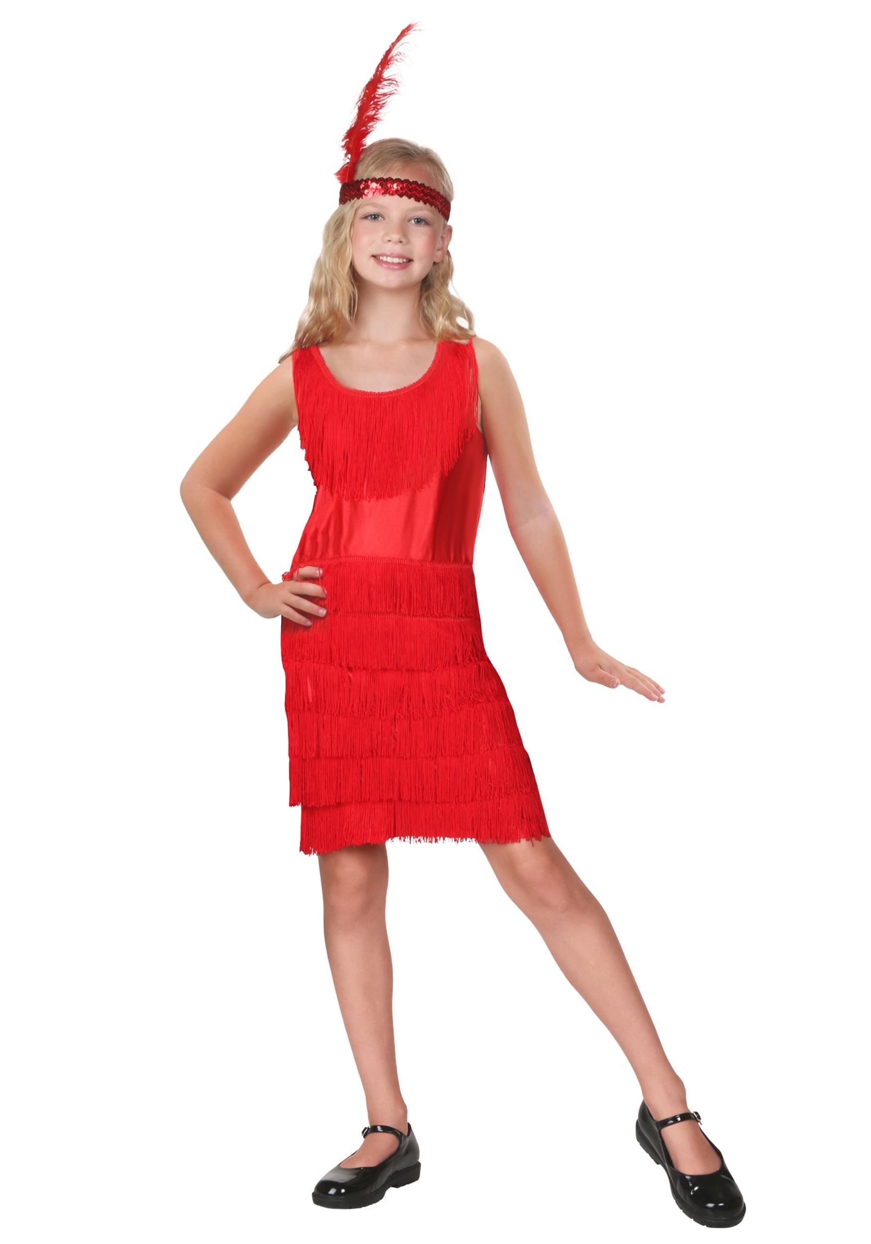 Photos - Fancy Dress FUN Costumes Kids Red Fringe Flapper Costume Red FUN0042RDCH