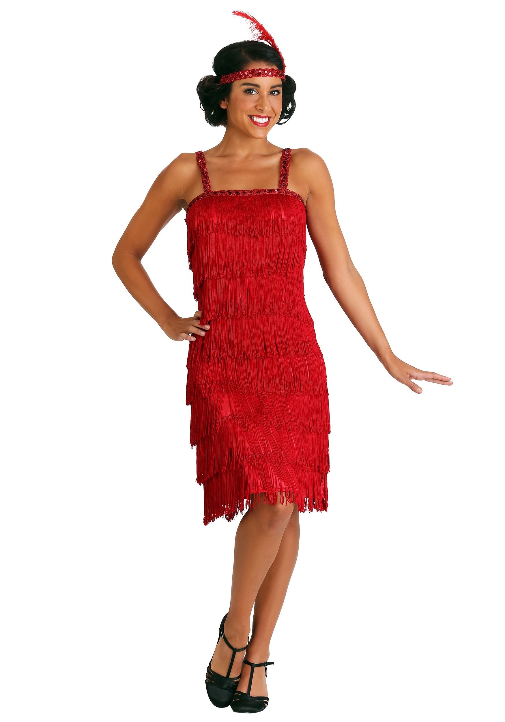 Photos - Fancy Dress FUN Costumes Red Fringe Florence Flapper Costume Red FUN2000RD