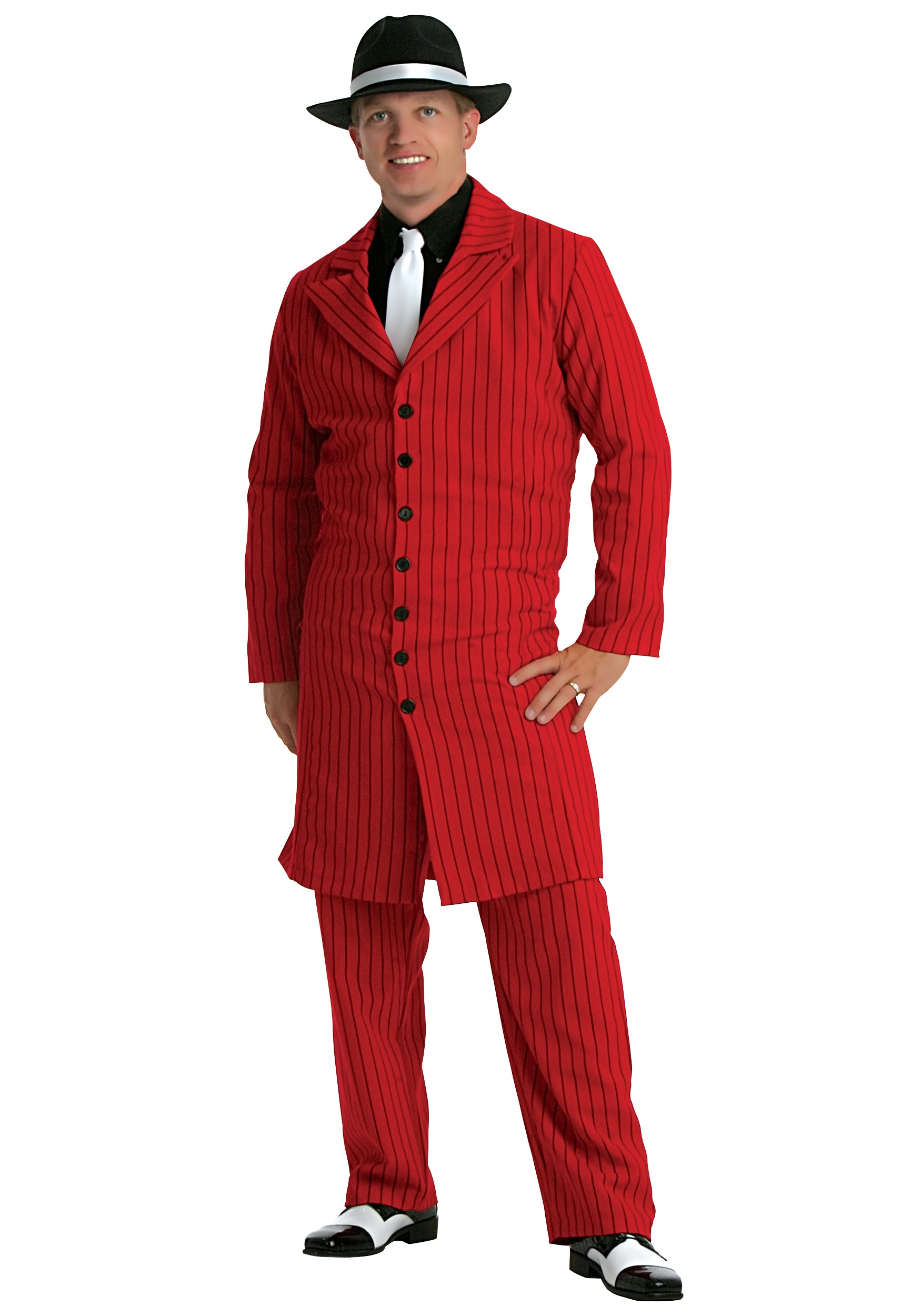 Red Gangster Mens Zoot Suit  Costume