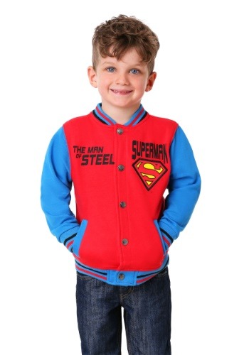 Superman Toddler Boy's Fleece Varsity Jacket with Appliqué