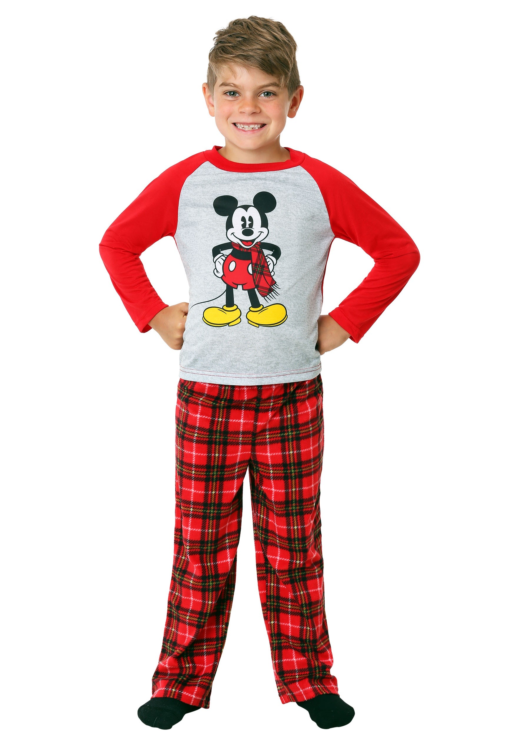 Disney Kids Fleece Pyjama Set Mickey Mouse Printed PJ&Socks Xmas Gift Boxed NEW 
