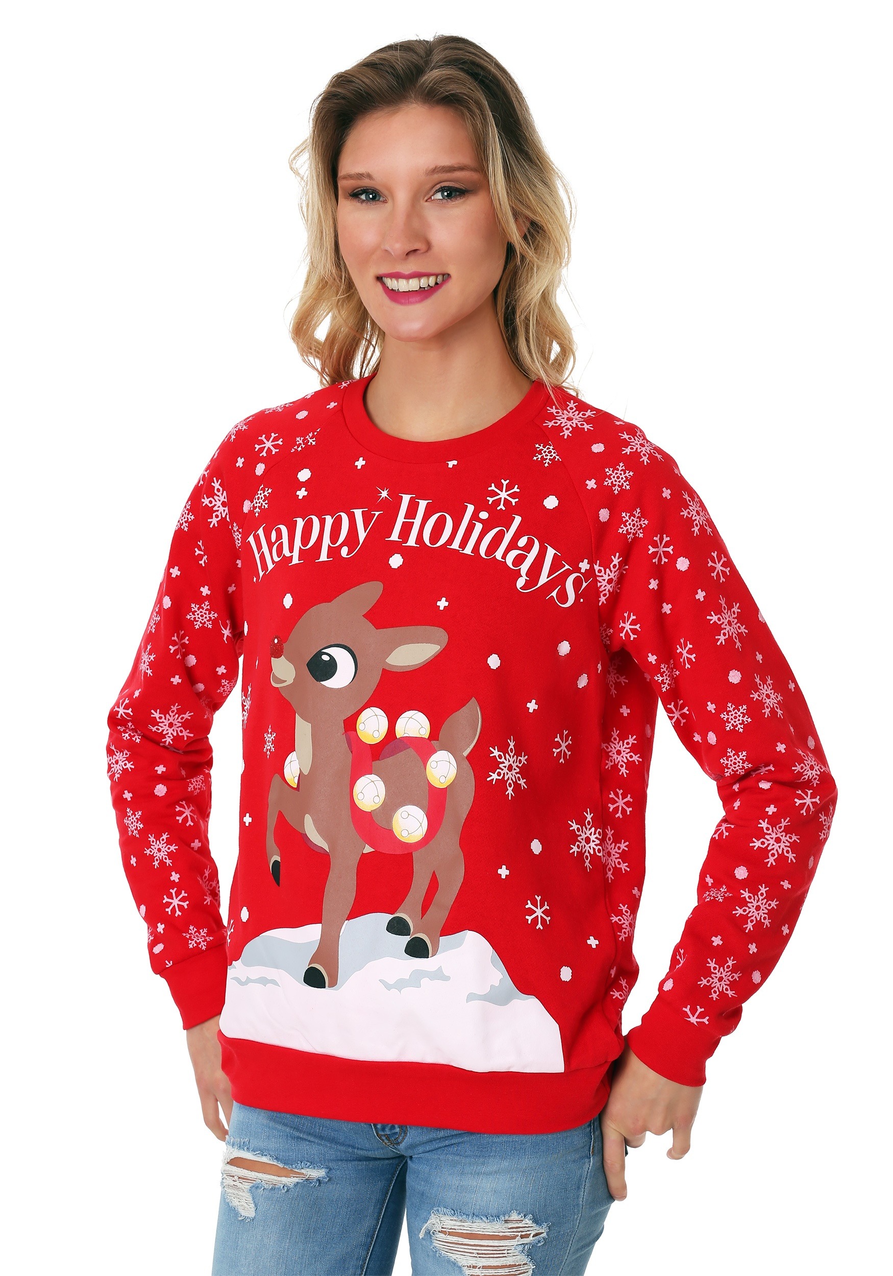 Junior Ladies Rudolph Holiday Sweatshirt