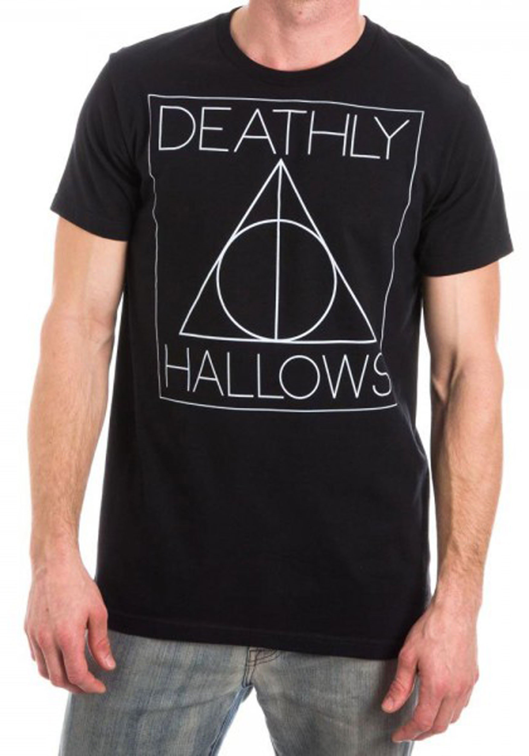 Harry Potter Men's Deathly Hallows Logo Black T-Shirt
