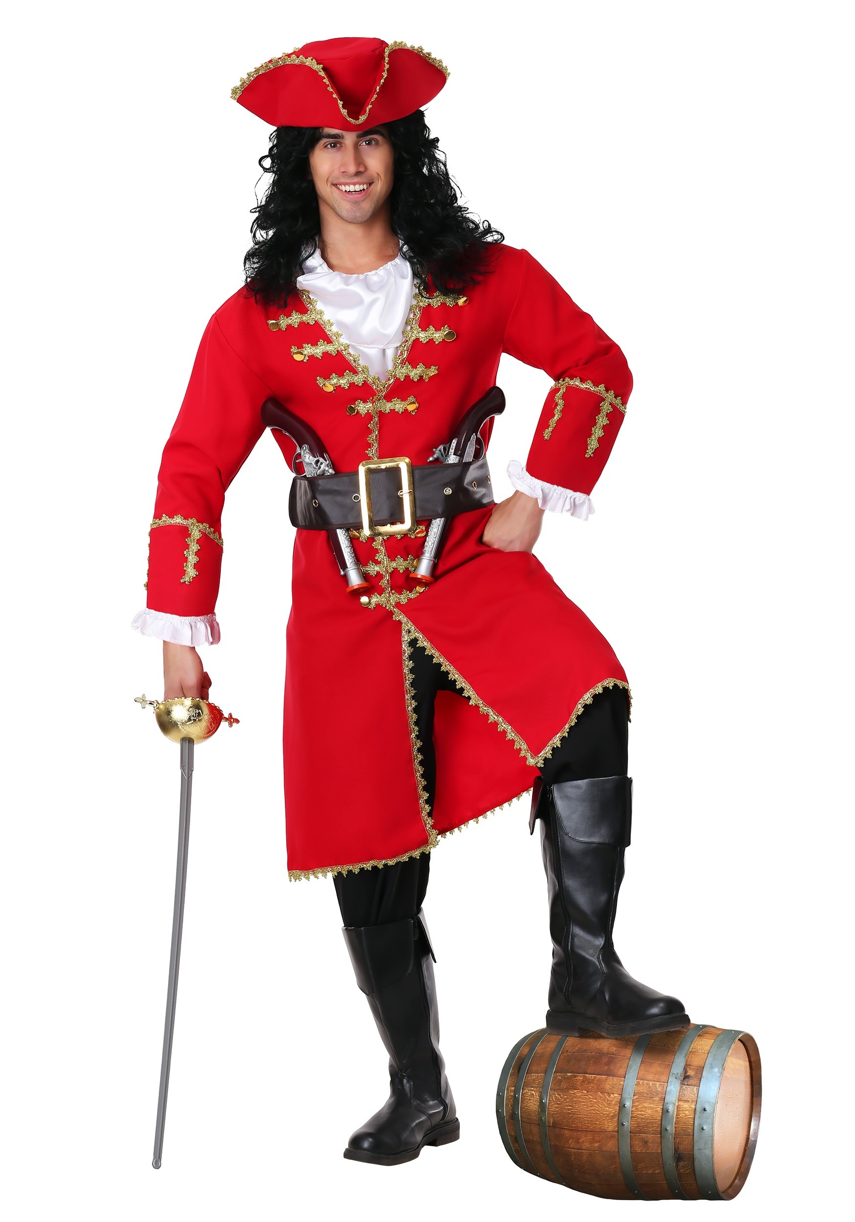Captain Blackheart Pirate Costume Red Pirate Jacket 9542