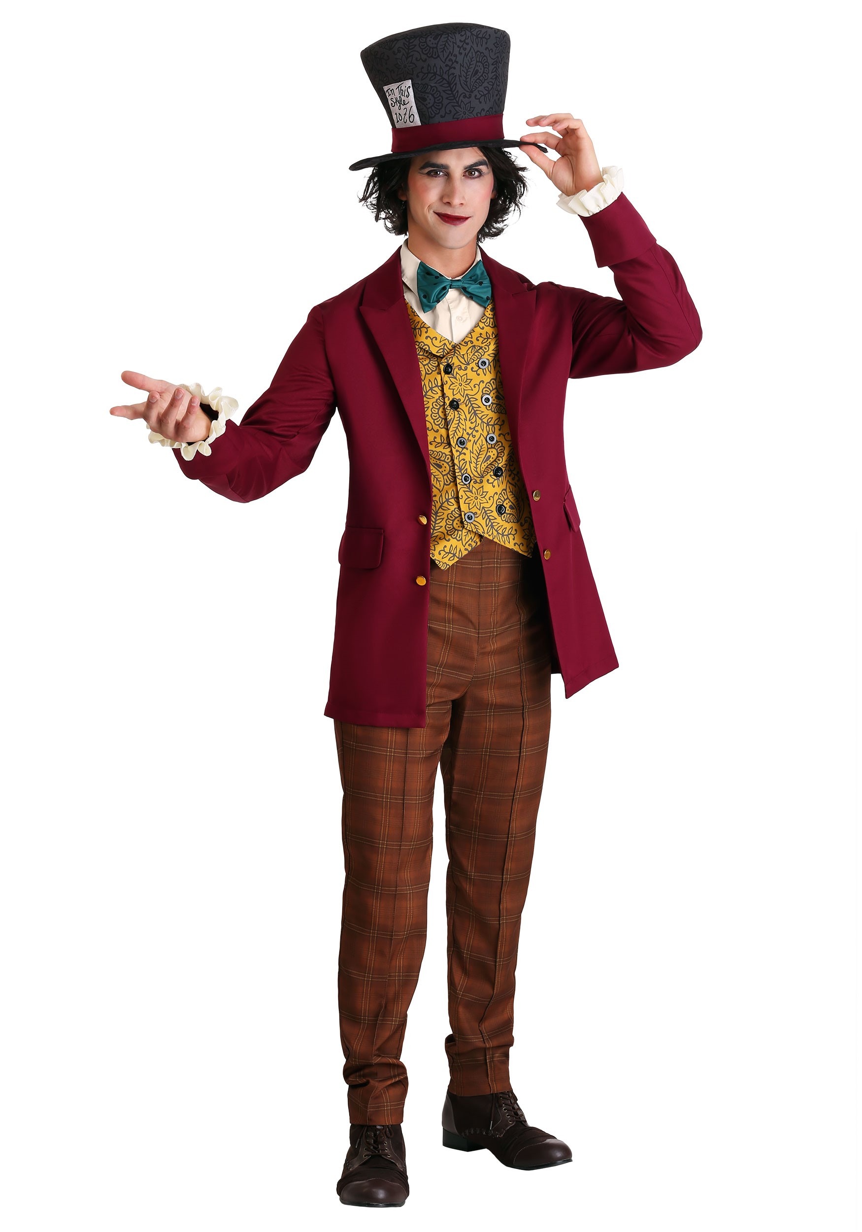 Men's Mad Hatter Plus Size Costume , Storybook Plus Size Costumes