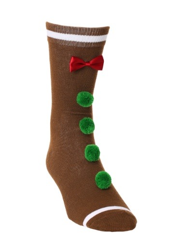 3d Novelty Gingerbread Man Crew Socks