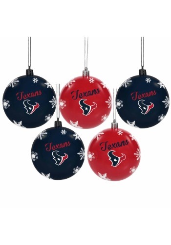 Houston Texans 5 Pack Shatterproof Ball Ornament Set