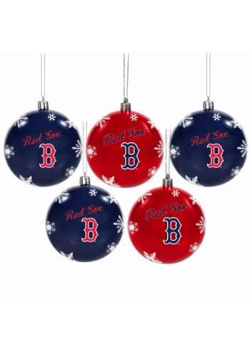Boston Red Sox 5 Pack Shatterproof Ball Ornament Set