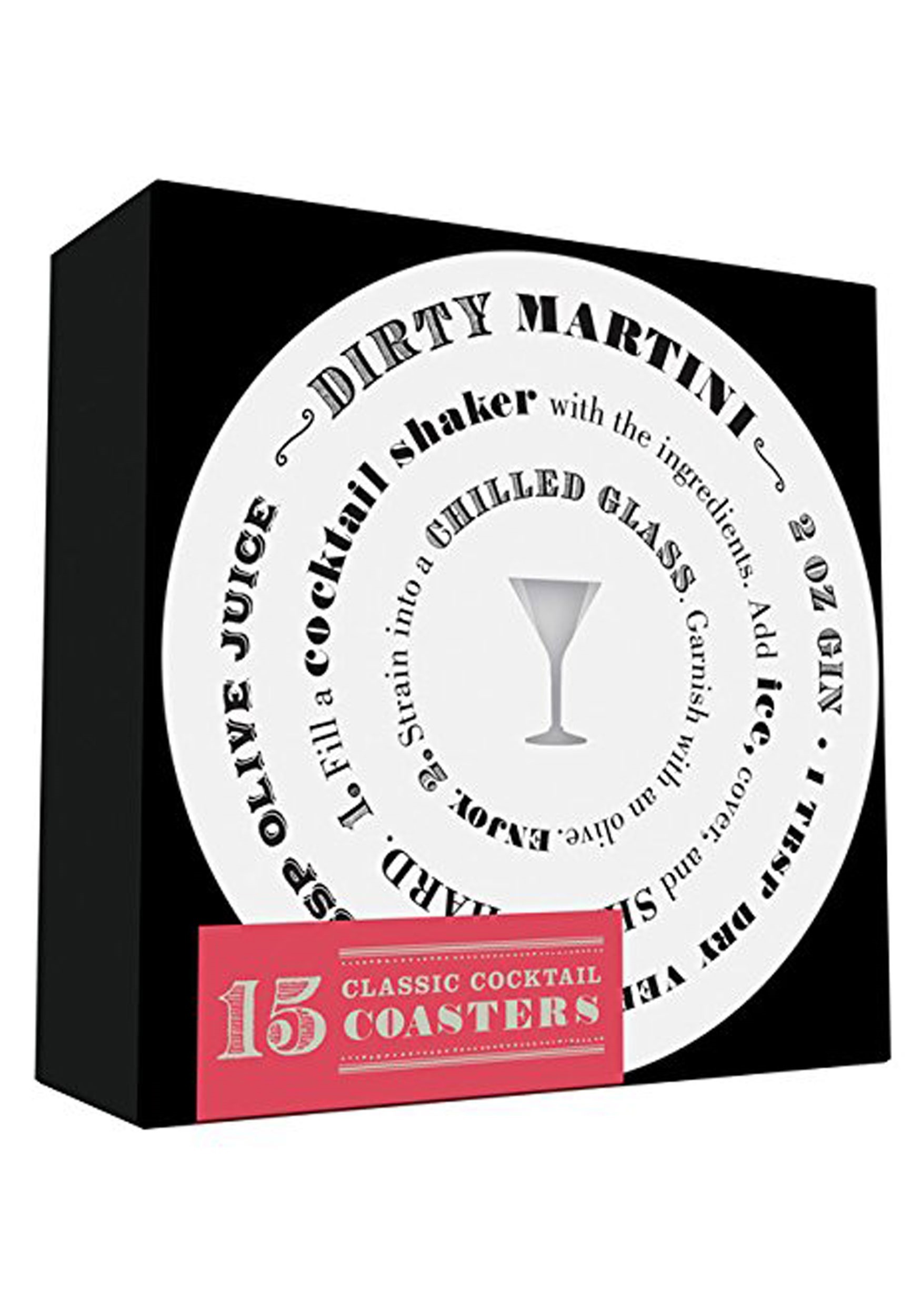Cocktail Recipe Coaster 15 Piece Set