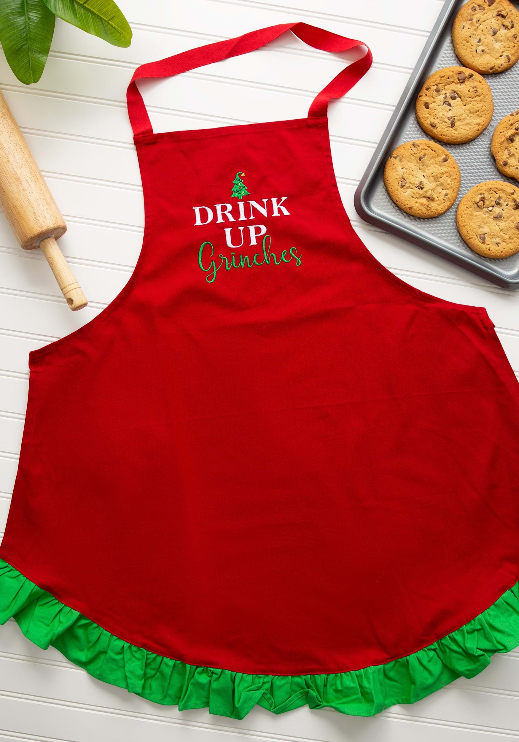 Christmas Drink Up Grinches Apron