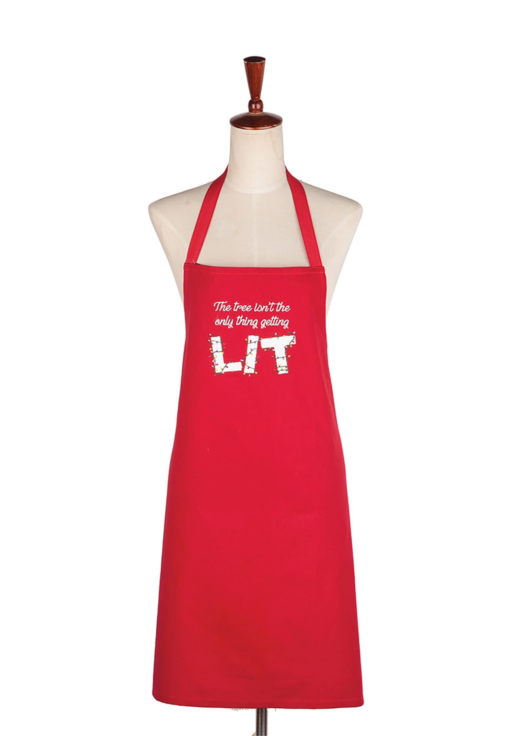 Getting Lit Adult Christmas Red Apron