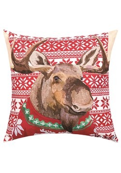 Moose Christmas Sweater Holiday Pillow Main Update