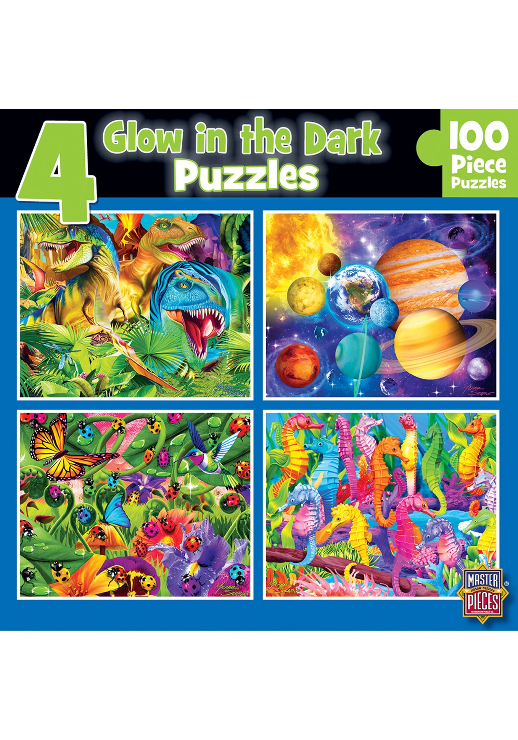 4-Pack Glow-In-The-Dark 100 Piece MasterPieces Puzzle