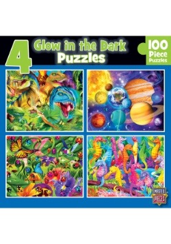 MasterPieces Glow-In-The-Dark 100 Piece Puzzle 4-Pack