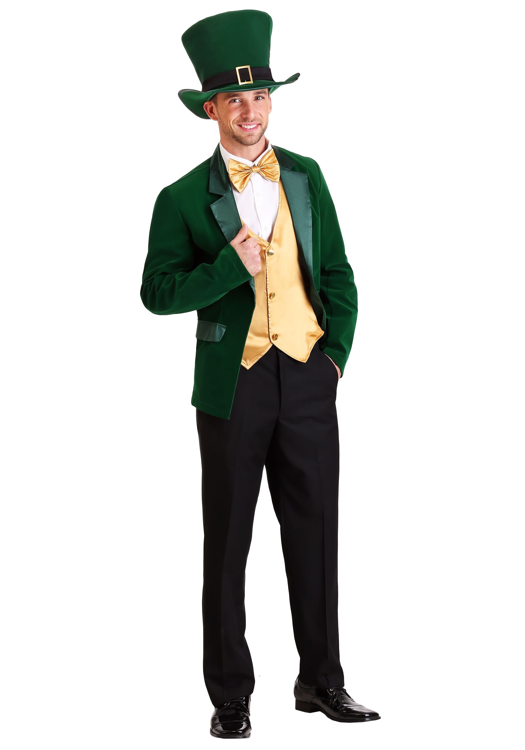 Photos - Fancy Dress A&D FUN Costumes Gold and Green Leprechaun Costume for Men Orange/Green FU 