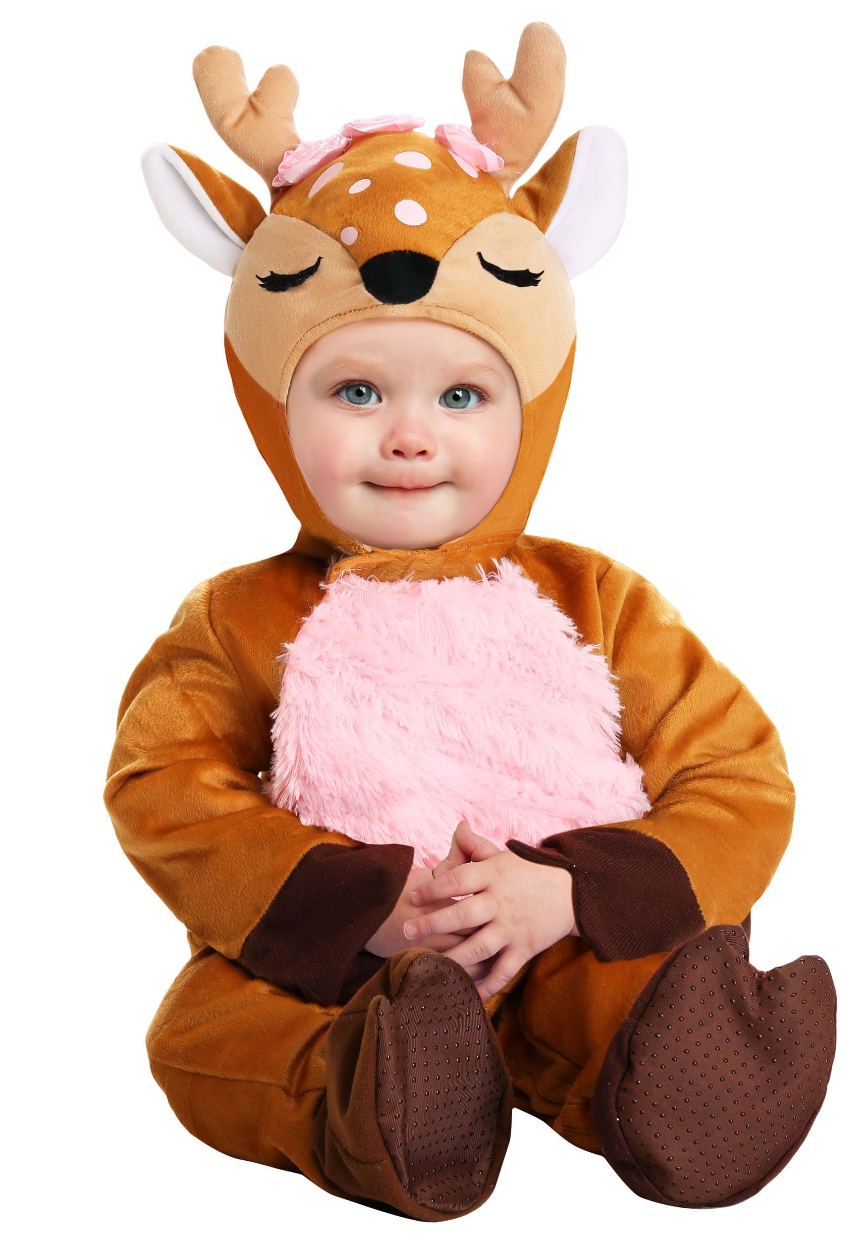 Photos - Fancy Dress Darling FUN Costumes  Little Deer Infant Costume Brown/Pink FUN0733IN 