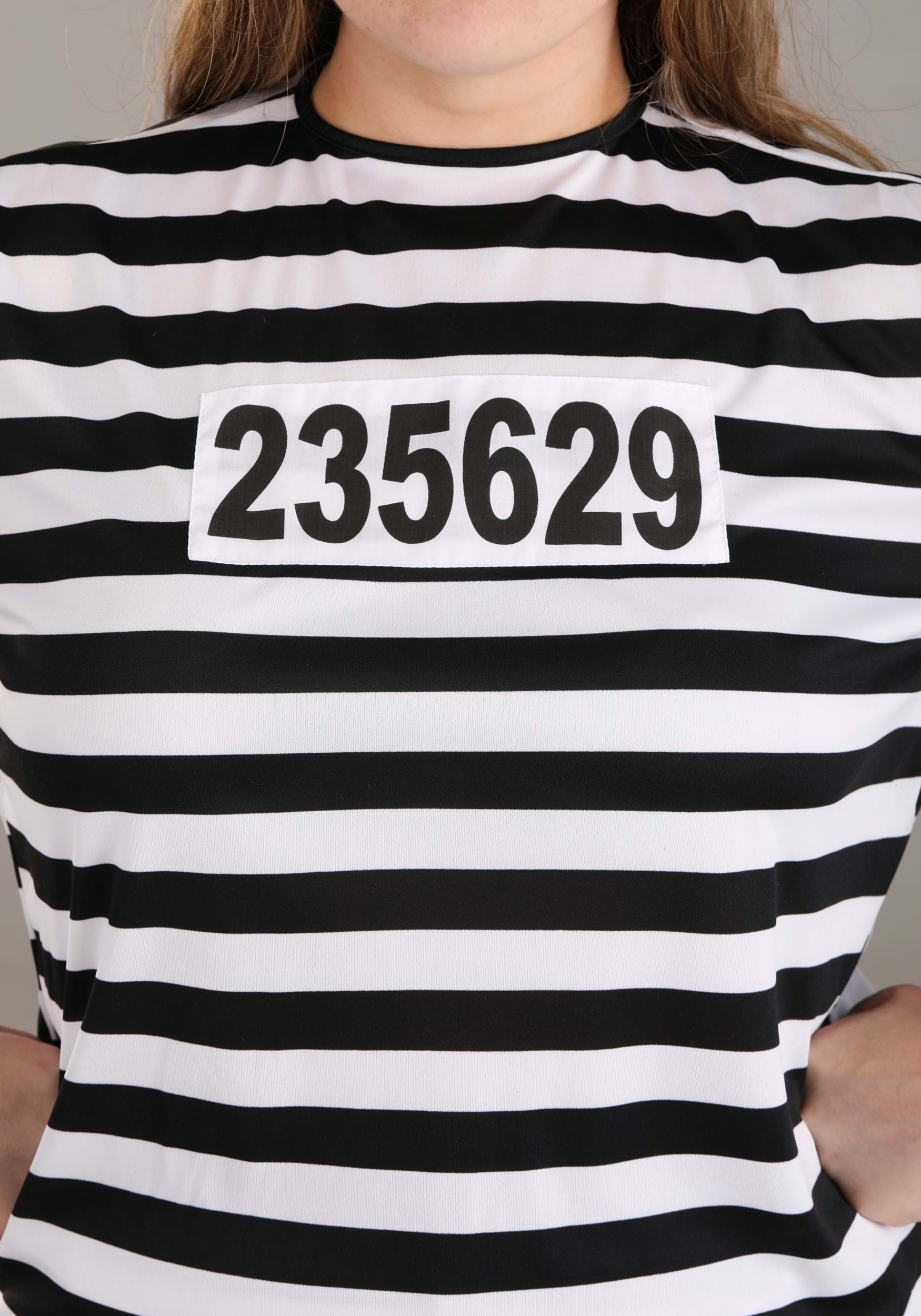 Women's Striped Prisoner Costume