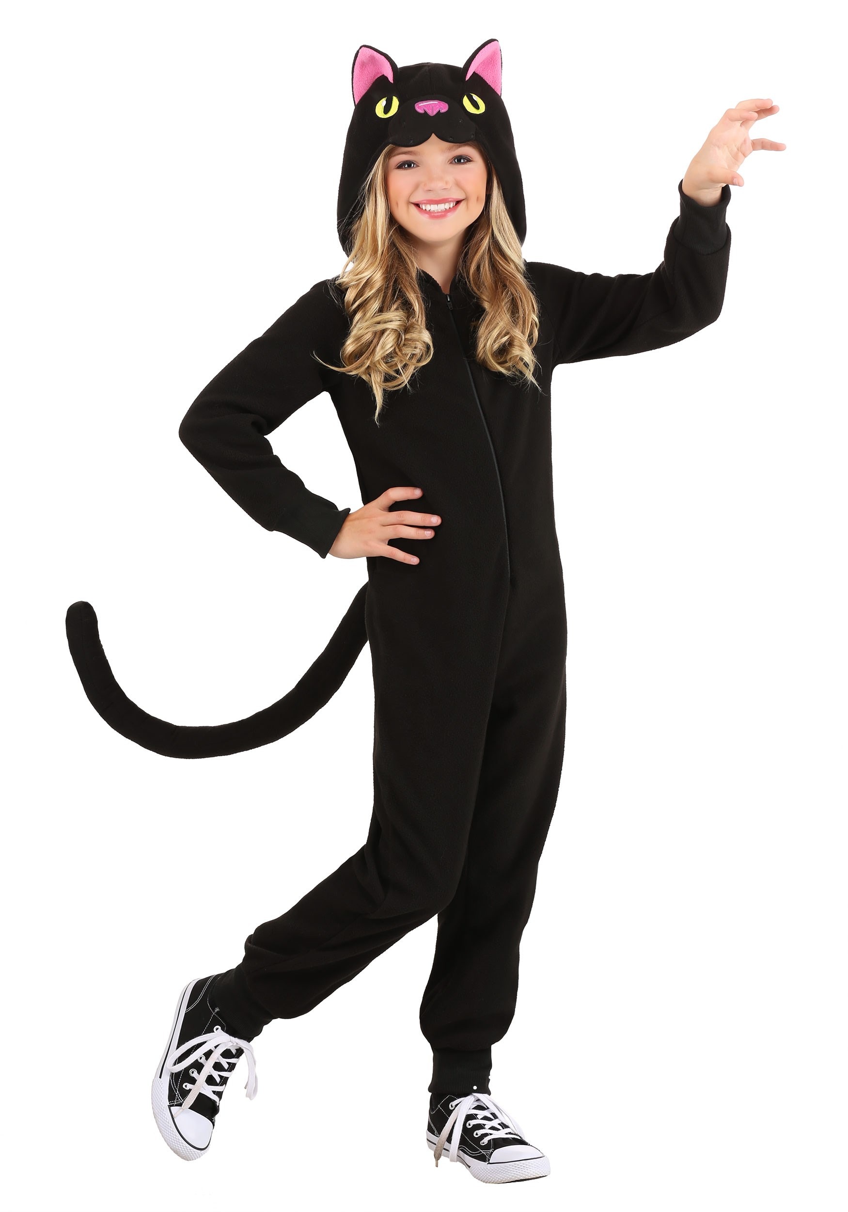 Cat Onesie Kids Costume for Girls Plush Animal One Piece Pajamas Halloween  Christmas Cosplay Teen Sleepwear