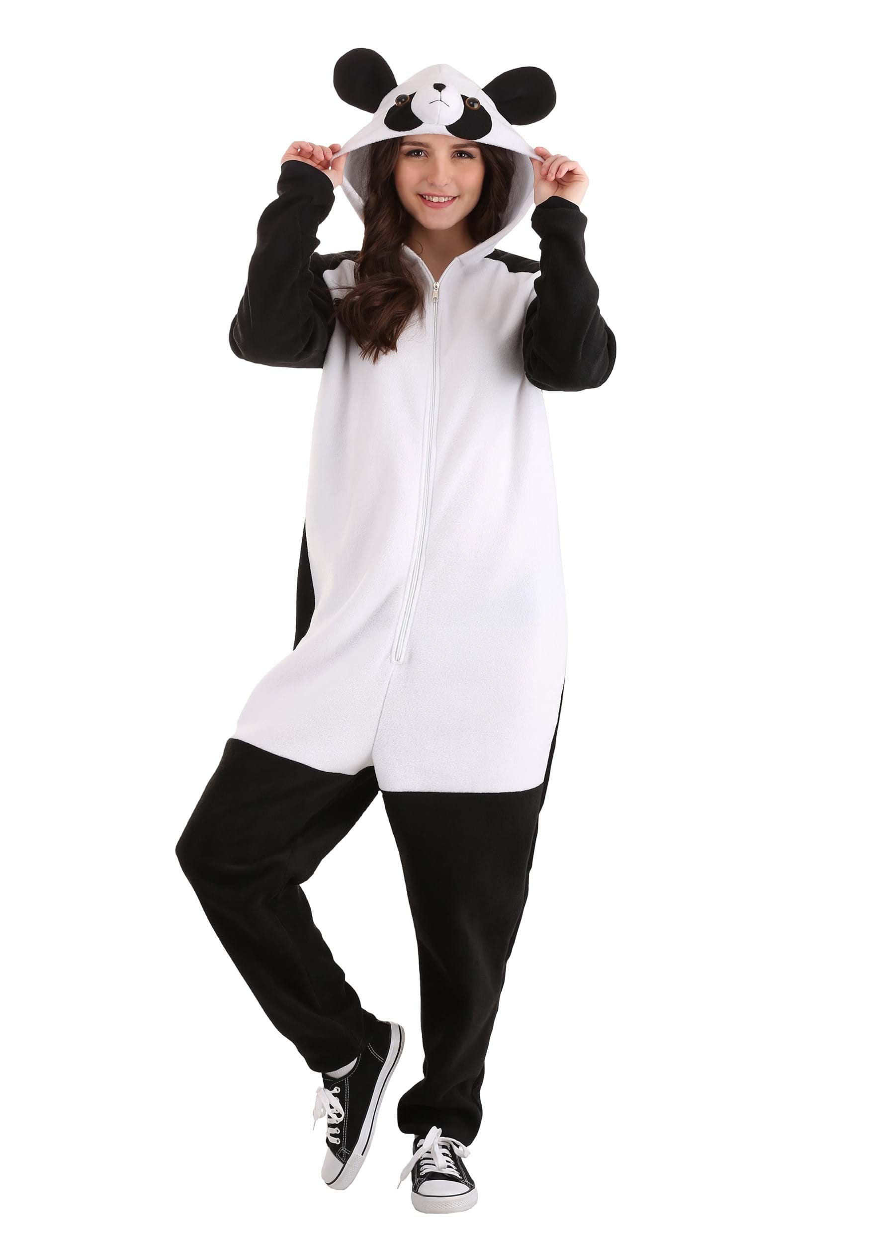 Photos - Fancy Dress Panda FUN Costumes  Onesie for Adults Black/White FUN0726AD 