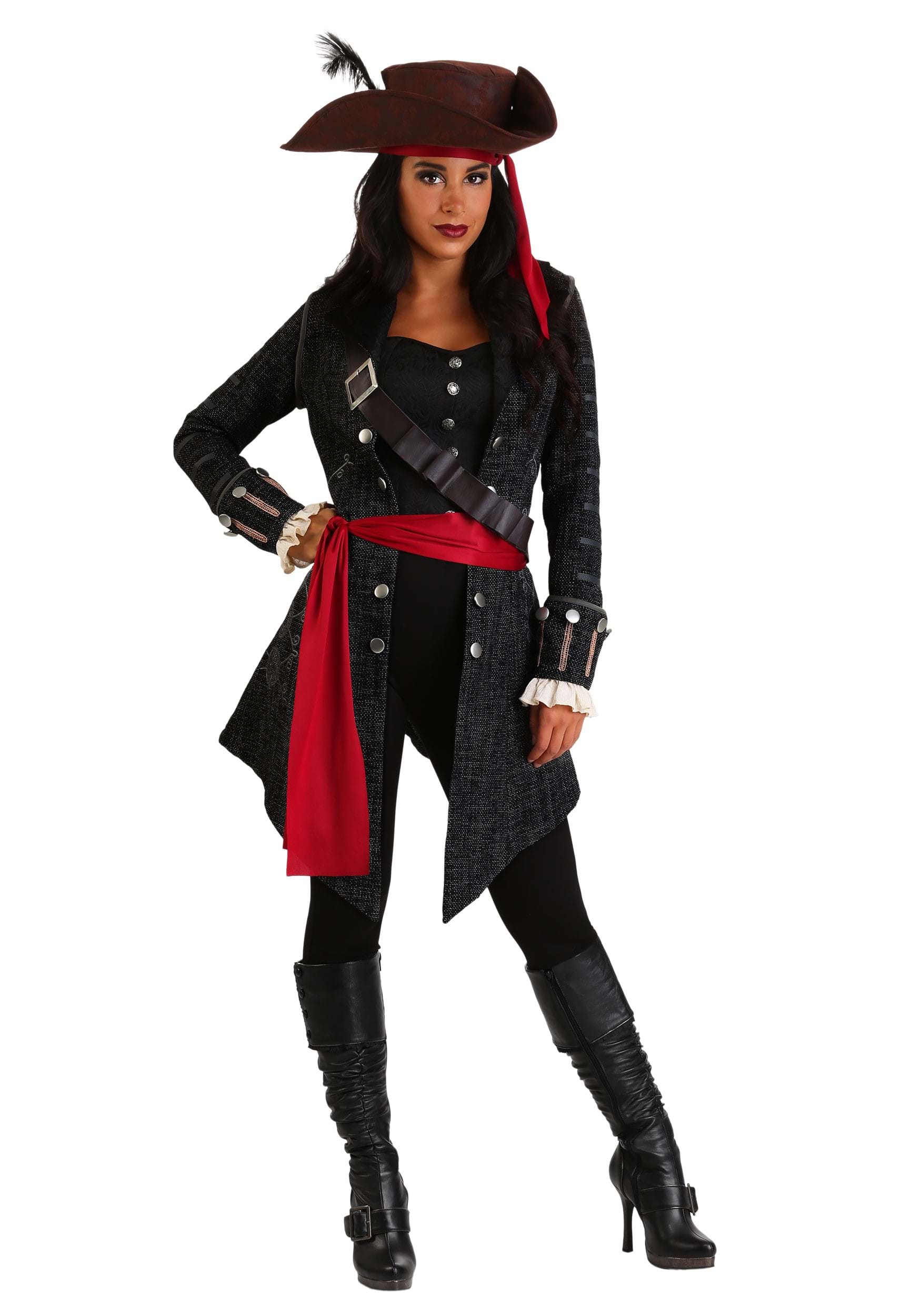 Photos - Fancy Dress FUN Costumes Women's Fearless Pirate Costume Black/Brown/Red FUN07
