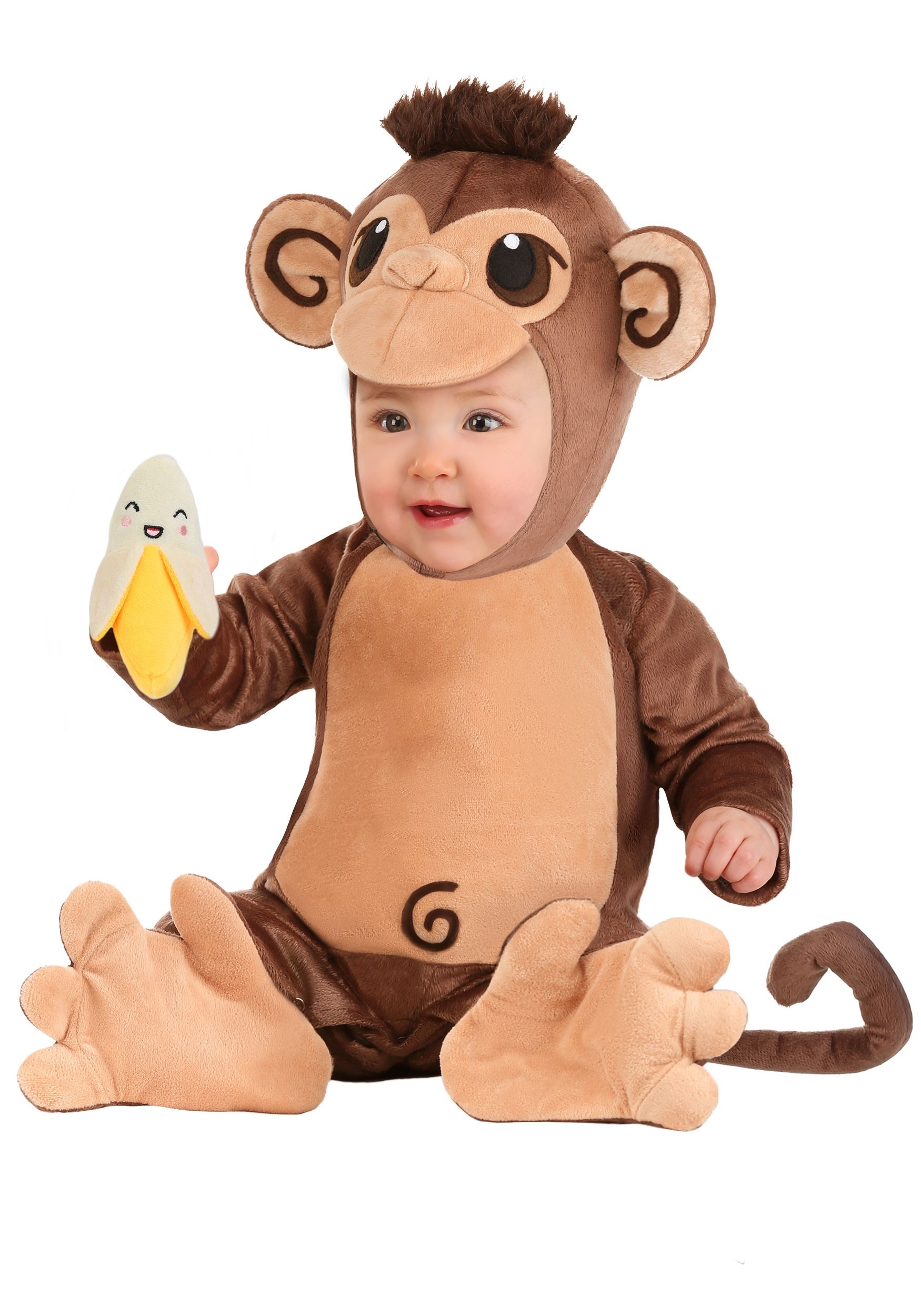 Photos - Fancy Dress Babies FUN Costumes Monkey Costume for Infants Brown/Beige FUN0735IN 